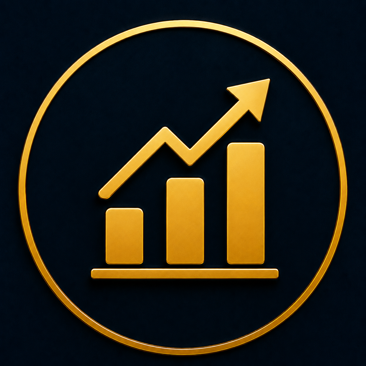 Gold bar chart icon