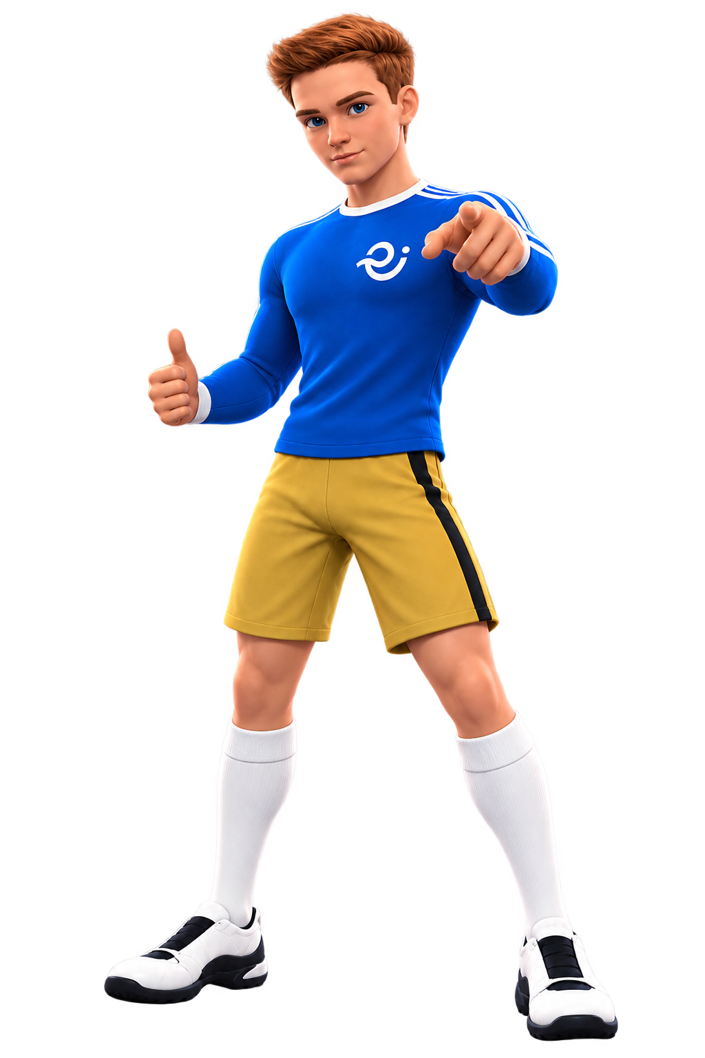 3D-Avatar eines Idols – aktive Körperhaltung, leicht zur Prozesskette ausgerichtet